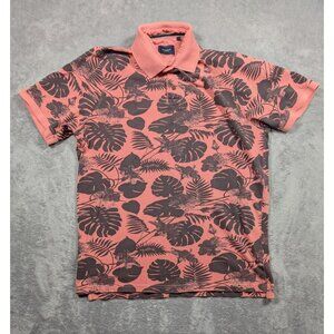 7 Diamonds Polo Shirt Mens Large Pink Leafs Jungle Golf Tennis Preppy Casual